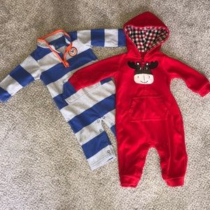 Two Carters Fleece Jumpsuits
